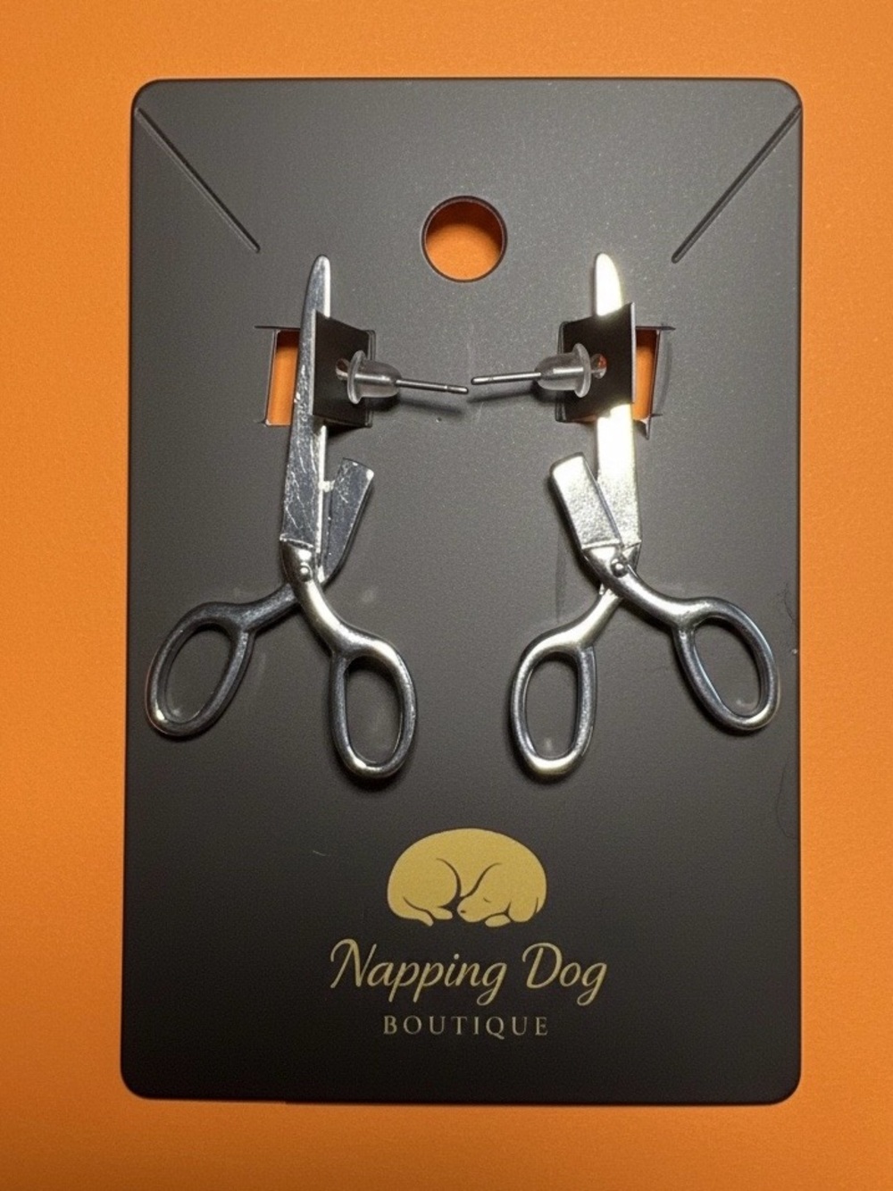 Silver Scissor Drop Earrings